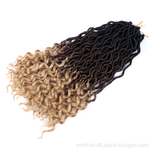 Wavy Faux Locs Crochet Hair with Curly Ends Faux Locs Braiding Hair Synthetic Fibres Curly Weave 10-30days 1 Piece 18inch Daily